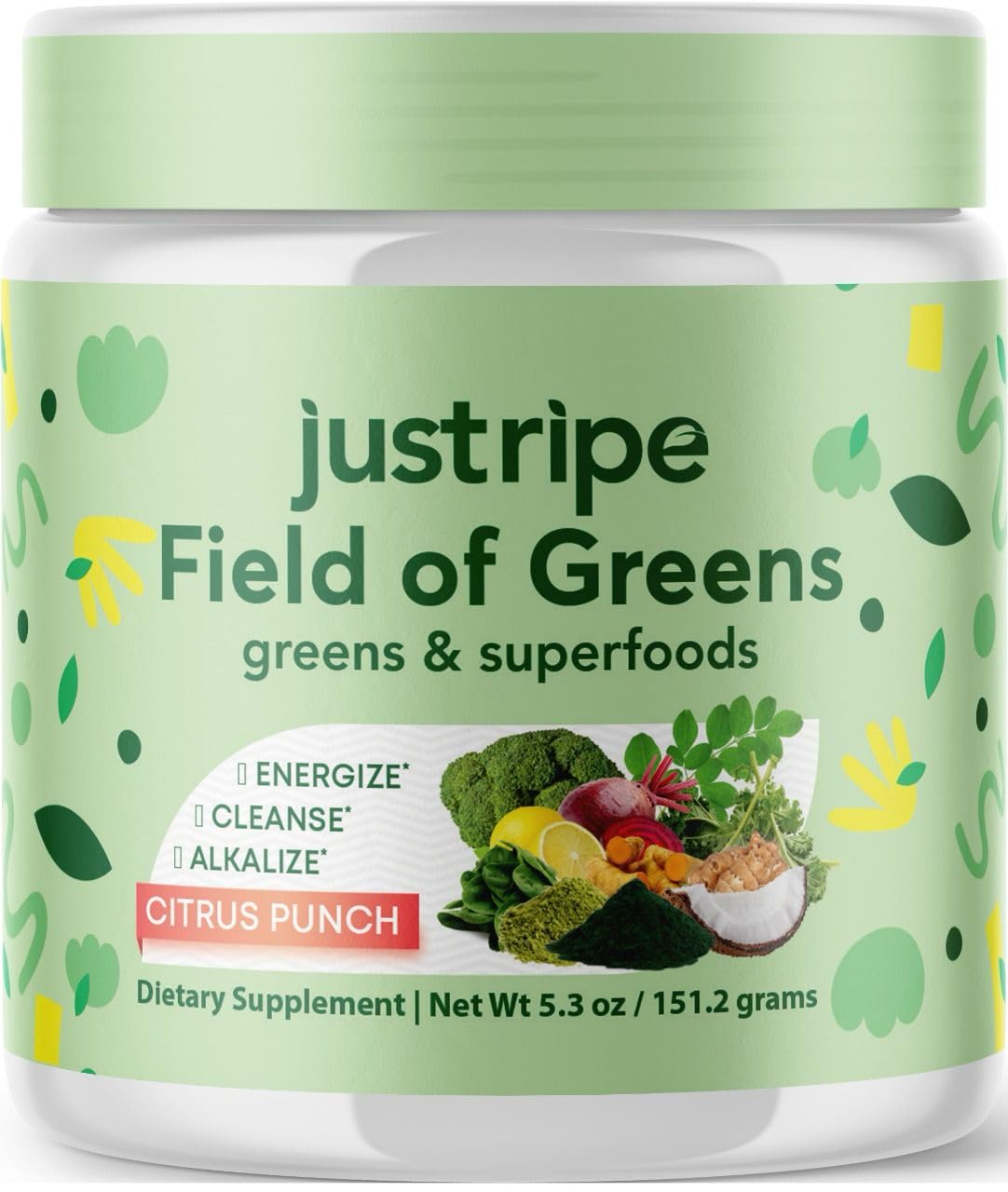 Organic spirulina in Field of Greens powder