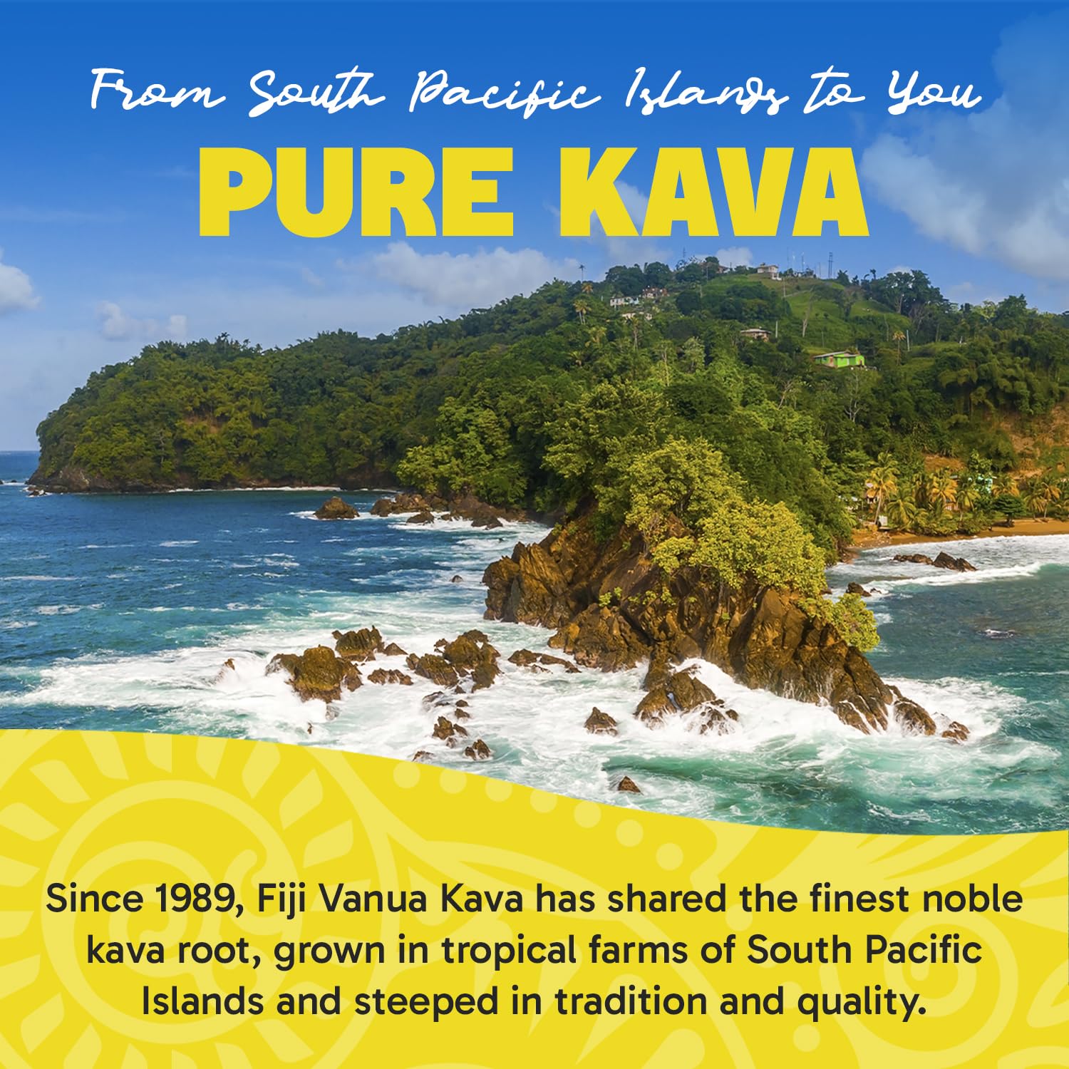 Sealed Fiji Vanua Kava powder bag keeps freshness.