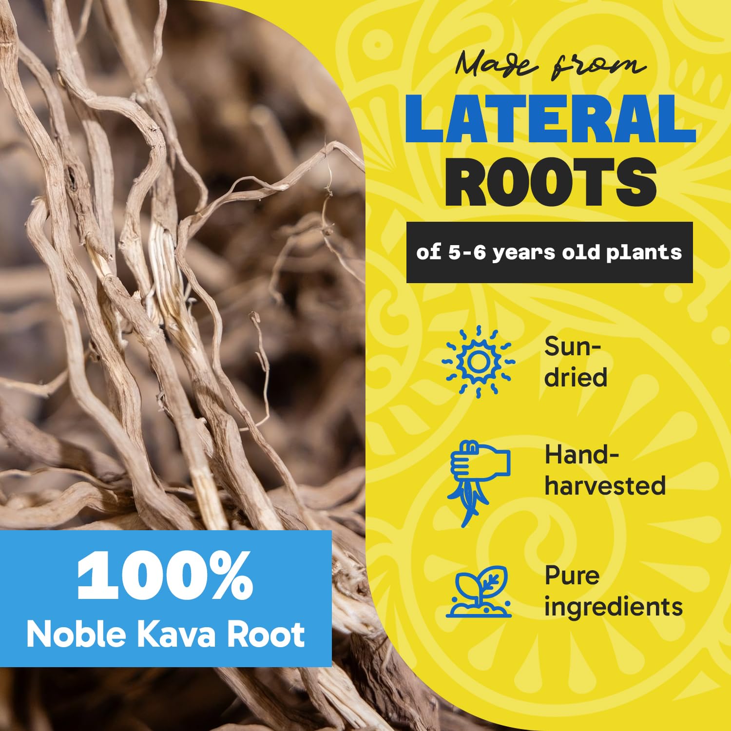 Sun-dried Fiji Vanua Kava preserves potency and flavor.