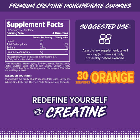 FINAFLEX Creatine Gummies bottle back label
