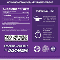 Glutamine powder scoop with FINAFLEX branding