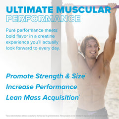 Serving scoop and powder of FINAFLEX Ocean Blue Lemonade Creatine Calypso