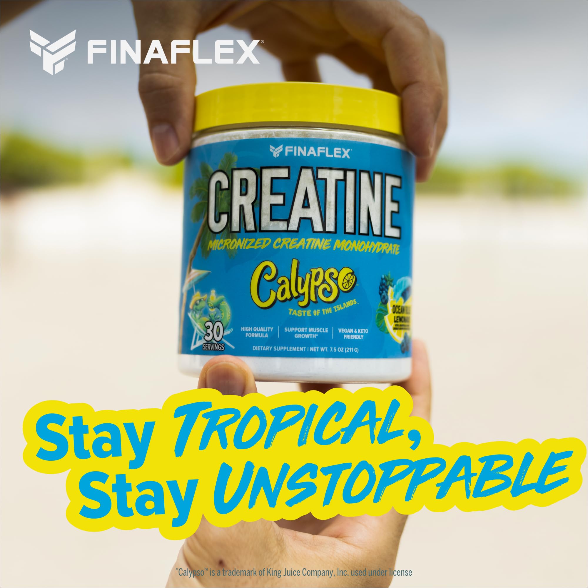 FINAFLEX 30-serving Pure Creatine + Calypso Ocean Blue Lemonade tub