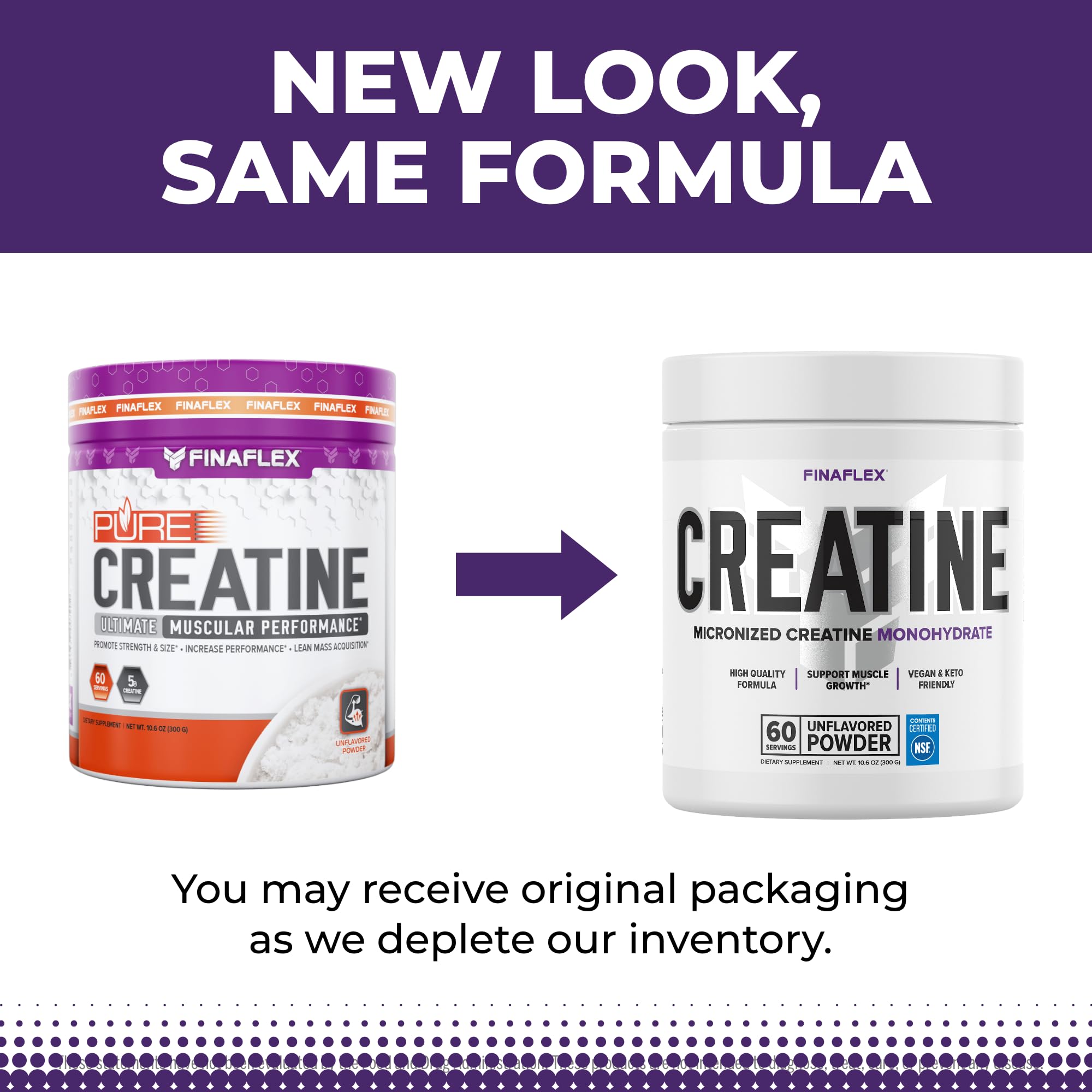 FINAFLEX Creatine Monohydrate 10.6 oz side with ingredients