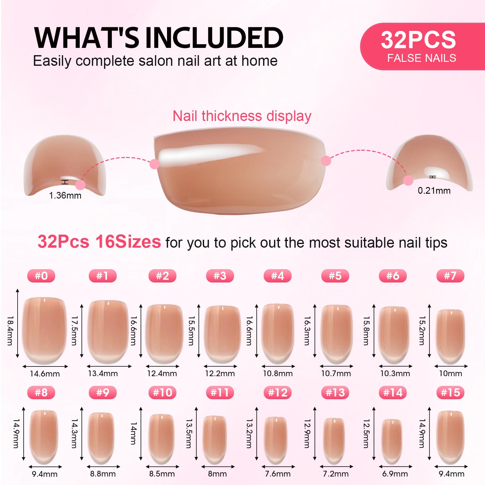 Findigit 32-nails kit in a box provides complete set for versatile styling.