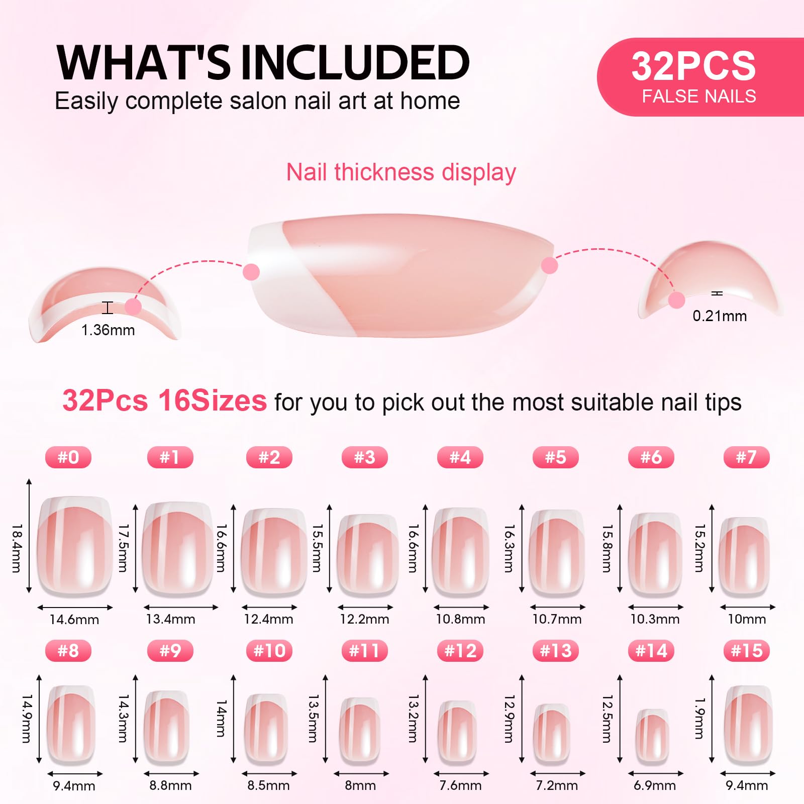 Findigit soft gel nails in 16 sizes for natural fit