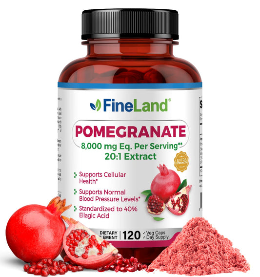 FineLand Pomegranate Extract bottle showing 8,000 mg per serving