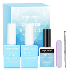 Finger Secret gel remover bottle for quick gel polish removal at home.