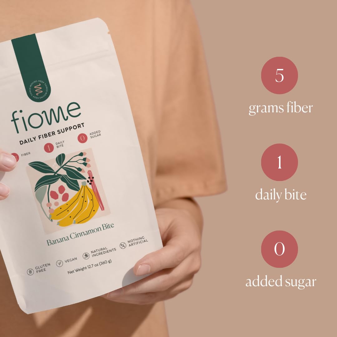 Fiome fiber bites arranged on a plate