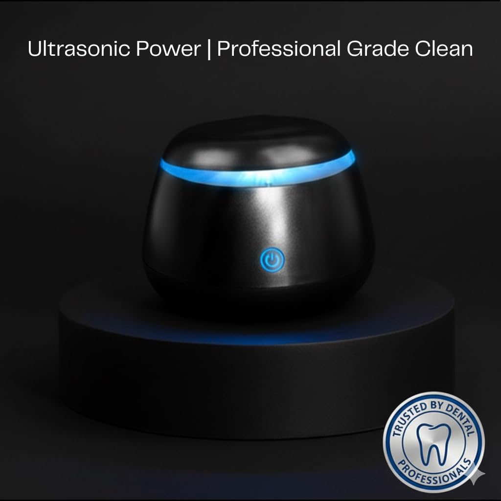 Dual-action ultrasonic cleaning with UV lights on the Fiona James cleaner