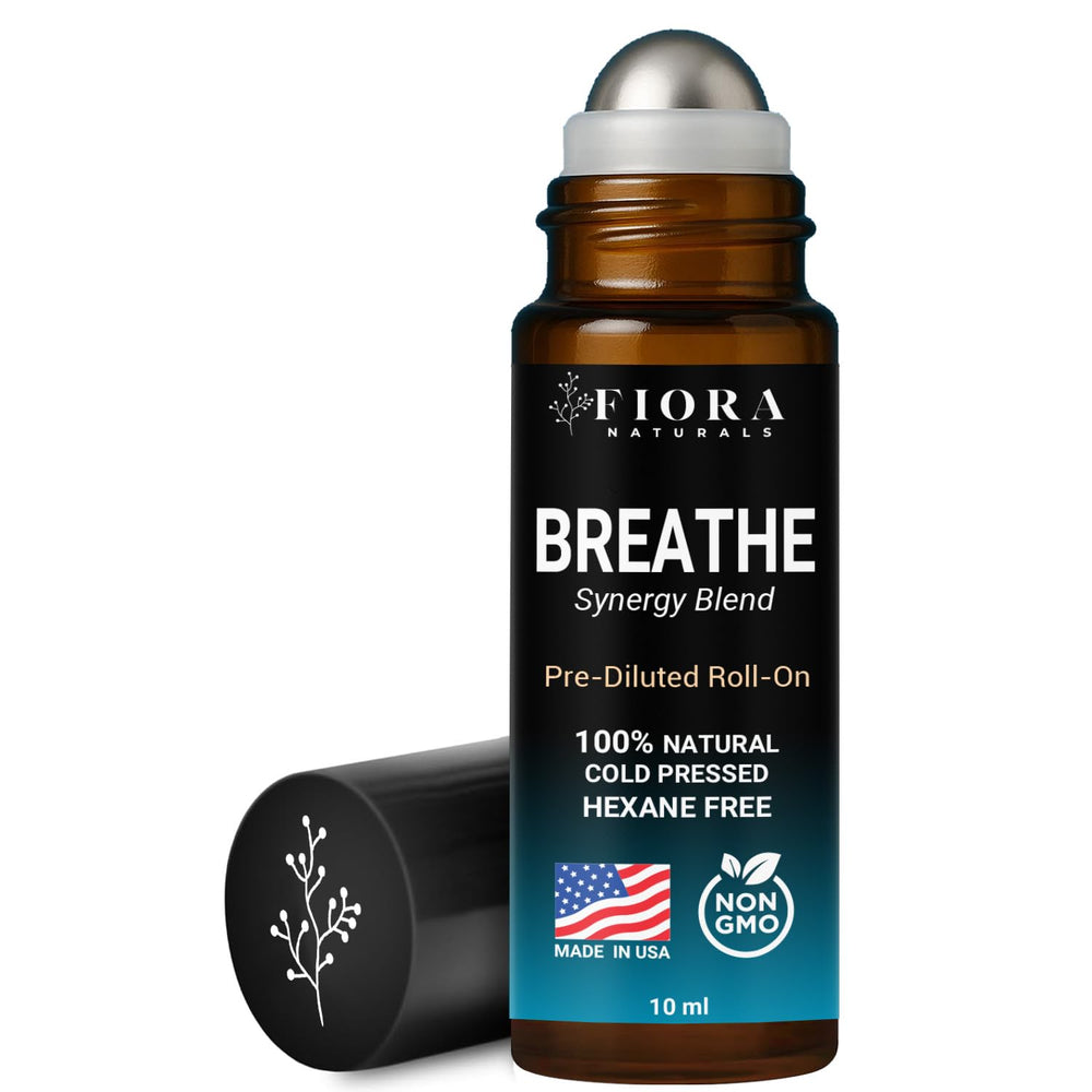 Fiora Naturals Breathe Essential Oil Roll-On bottle - front view