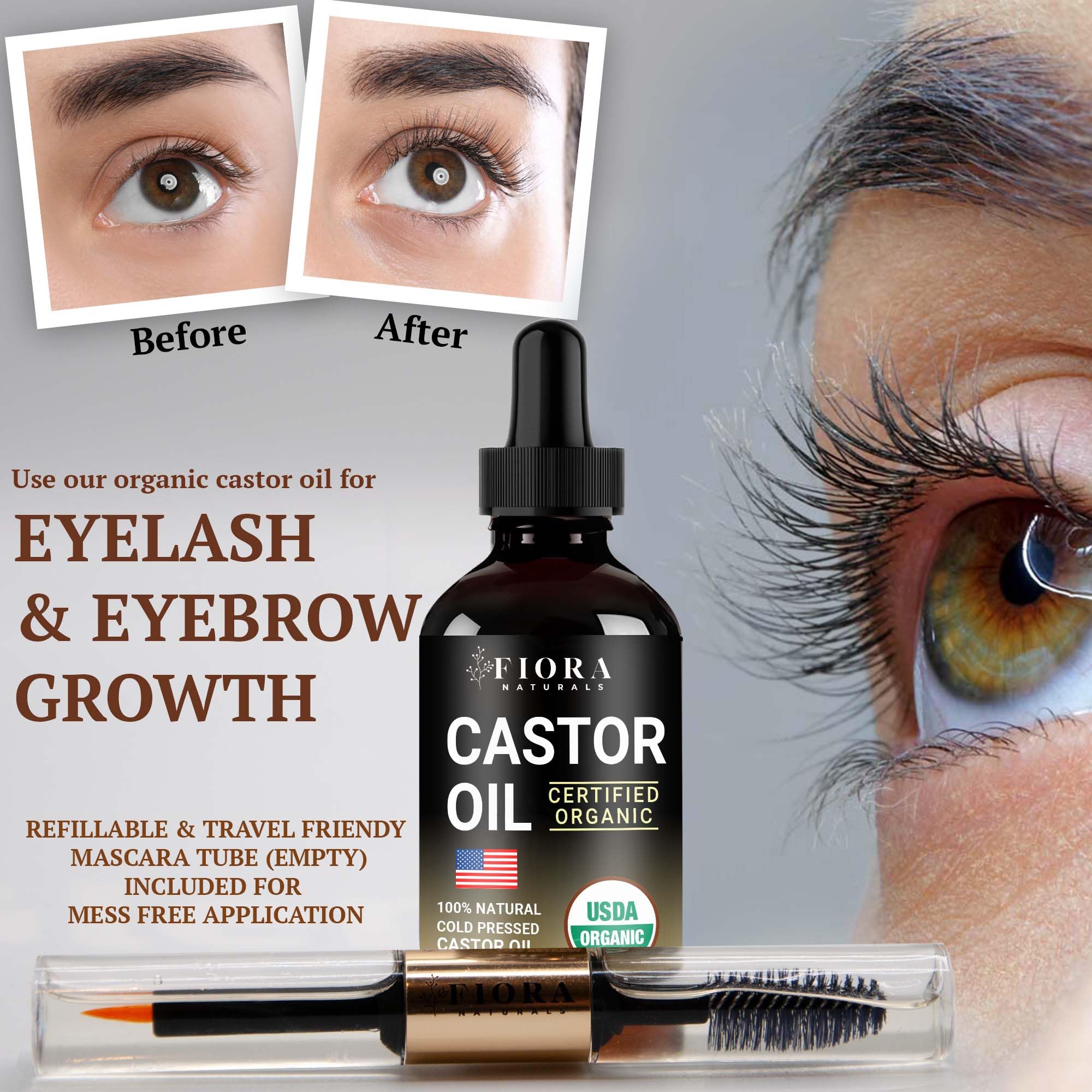 Fiora Naturals castor oil for face, provides deep hydration for a smoother complexion.