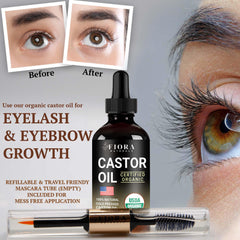 Fiora Naturals castor oil for face, provides deep hydration for a smoother complexion.