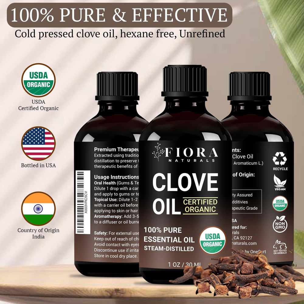 Fiora Naturals clove oil packaging