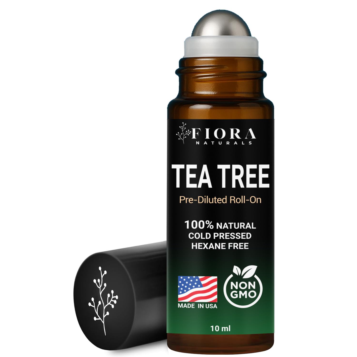 Fiora Naturals Tea Tree Oil Roll-On bottle with 10ml size