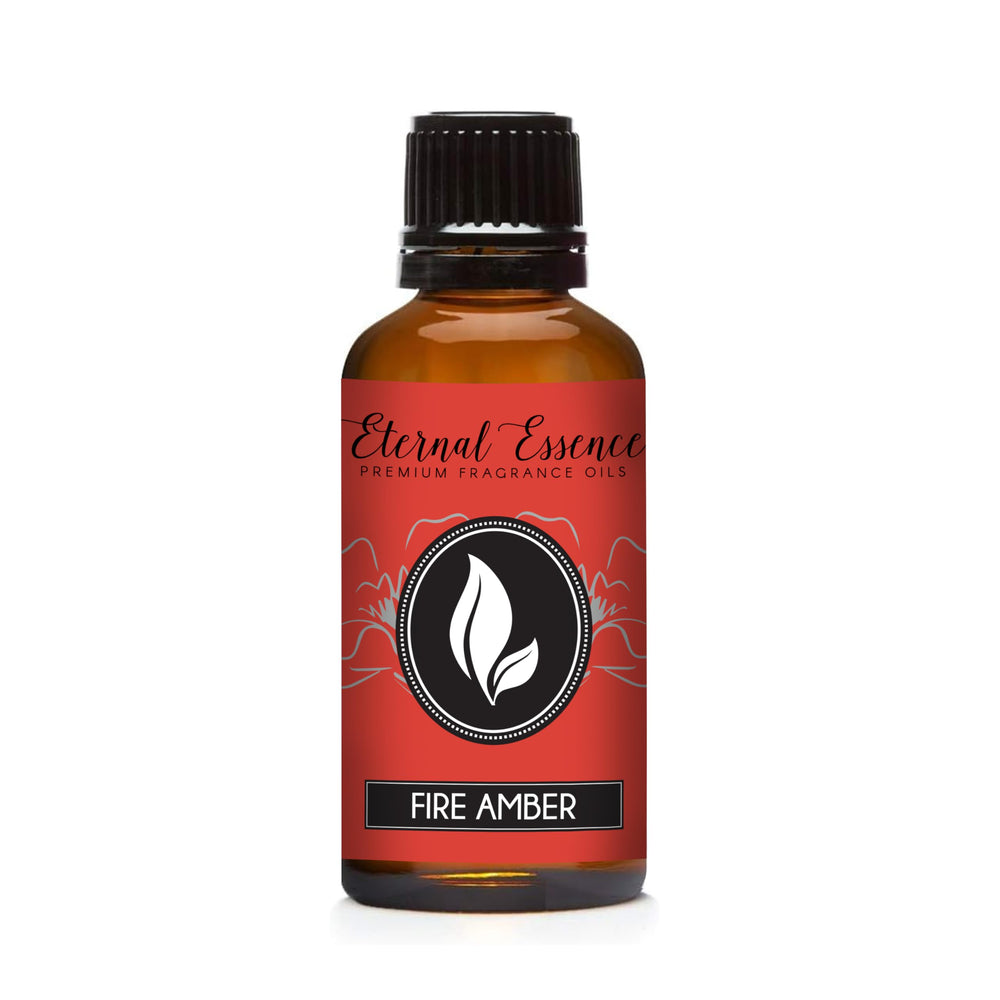 Fire Amber 30ml amber glass bottle with tamper-evident seal and euro-style dropper