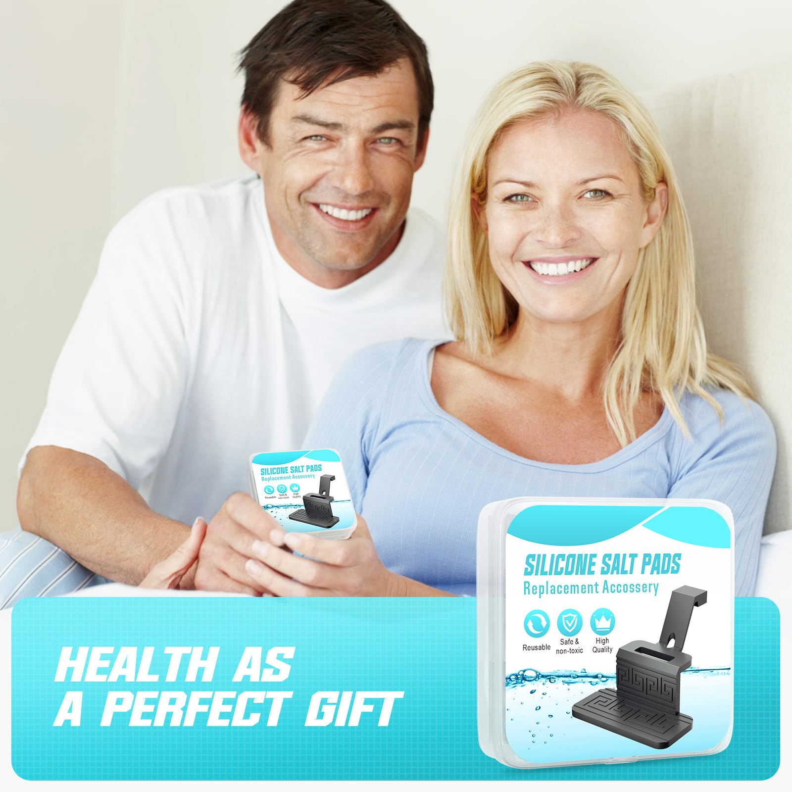 FireAnt gift packaging highlighting ready-to-gift silicone pod refills for Navage care