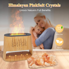 Himalayan salt lamp with warm glow