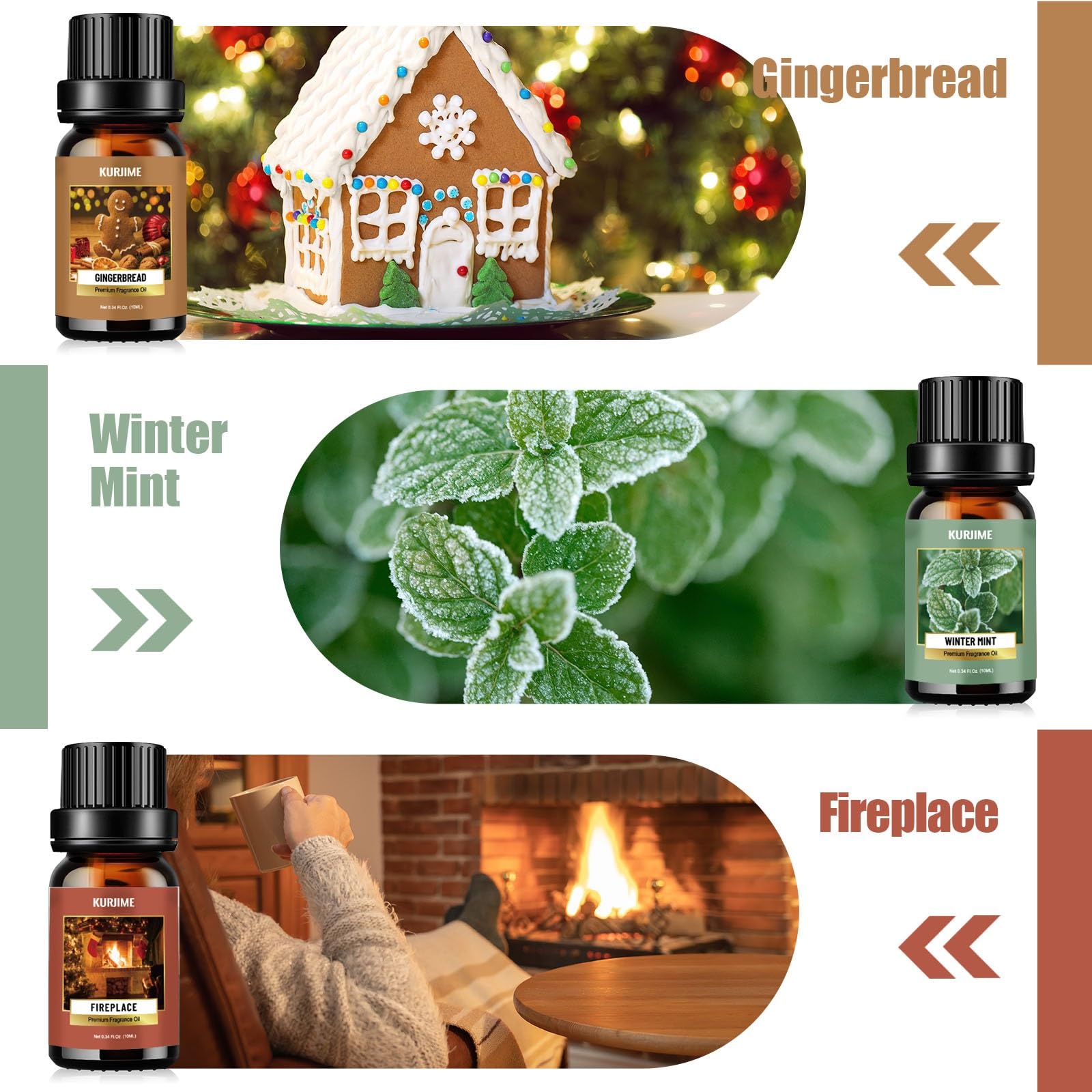 Fireplace scented oil 6x10ml
