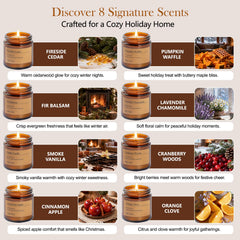 Fireside Cedar scented candle in amber jar