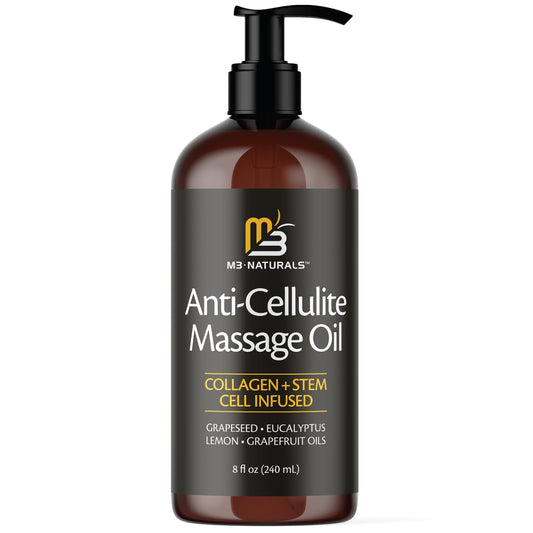 Front view of M3 Naturals Firming Body Massage Oil with Collagen & Stem Cells, 8 oz