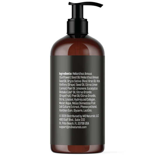 Side view showing the label on the 8 oz bottle