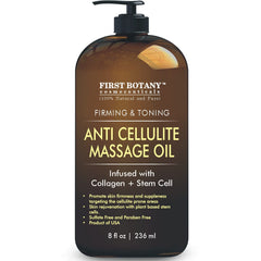 Front view of First Botany Anti-Cellulite Massage Oil 8 oz bottle