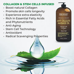 Side view of First Botany Anti-Cellulite Massage Oil 8 oz bottle