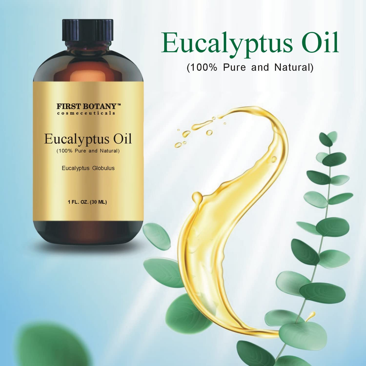 Eucalyptus essential oil for topical use and massage