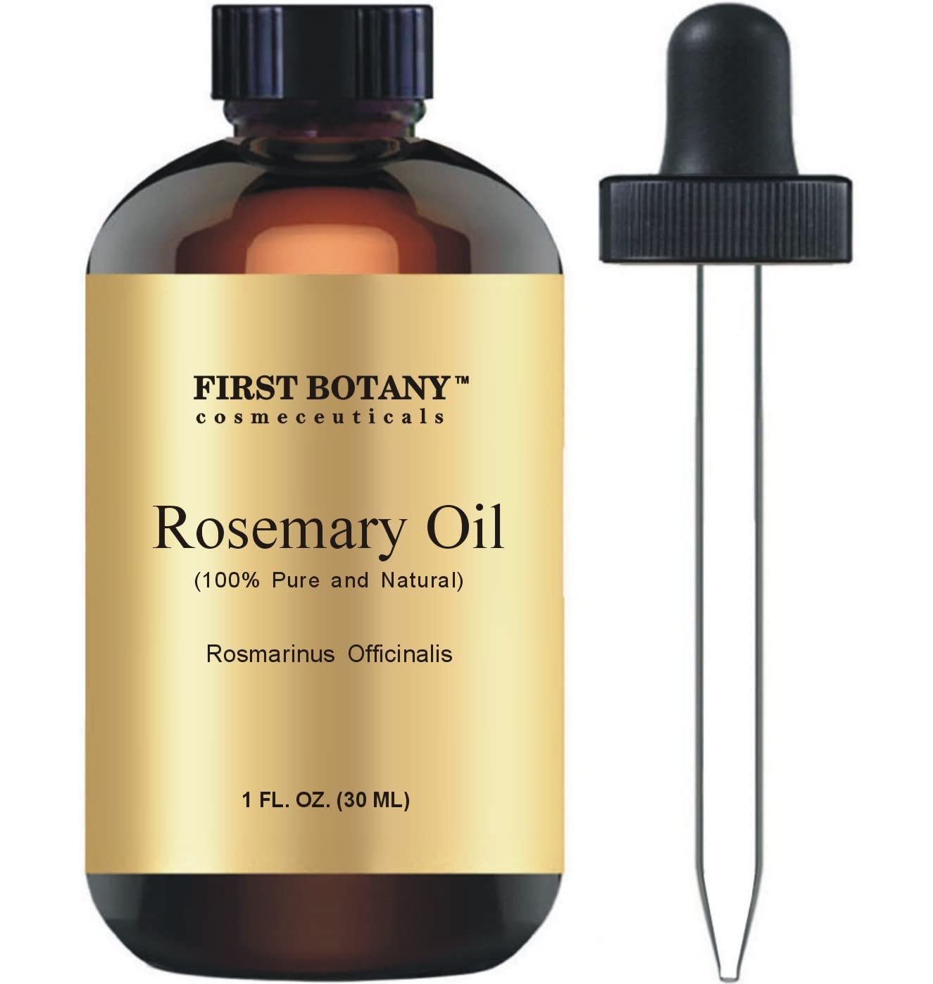 First Botany Rosemary Essential Oil bottle with dropper