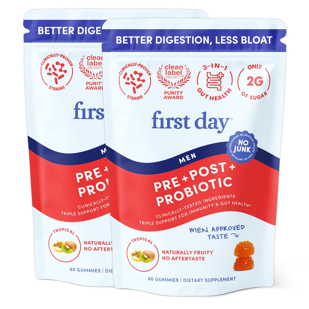 Gummies for men with 3-in-1 tribiotic supporting digestive, immune, and dental health