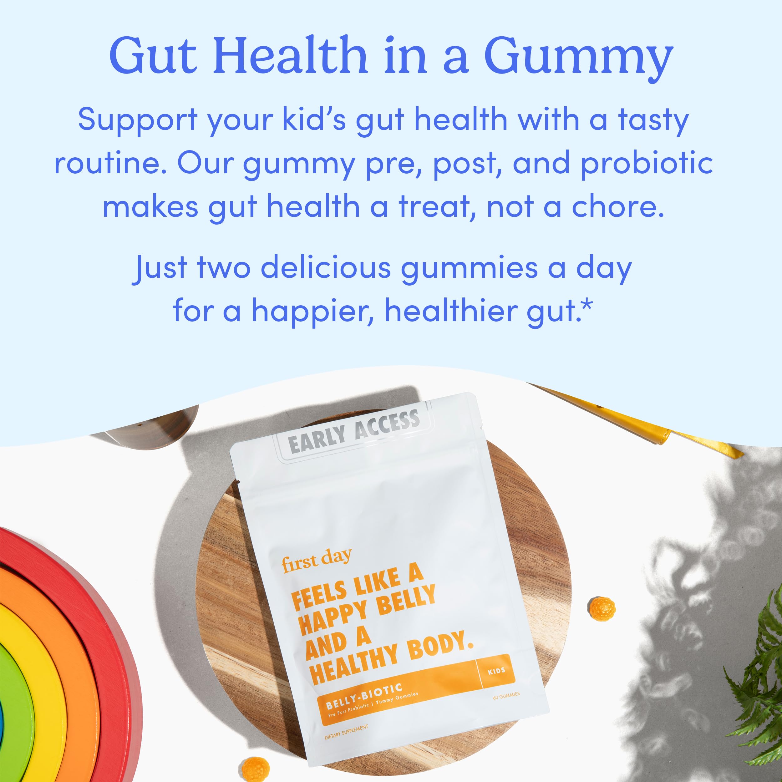 Kid enjoying a chewy gummy as part of daily routine.