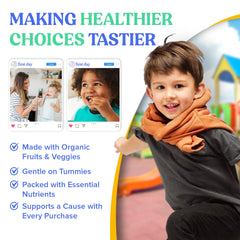 Nutrition facts and vitamin list for First Day Kids Multivitamin Gummies