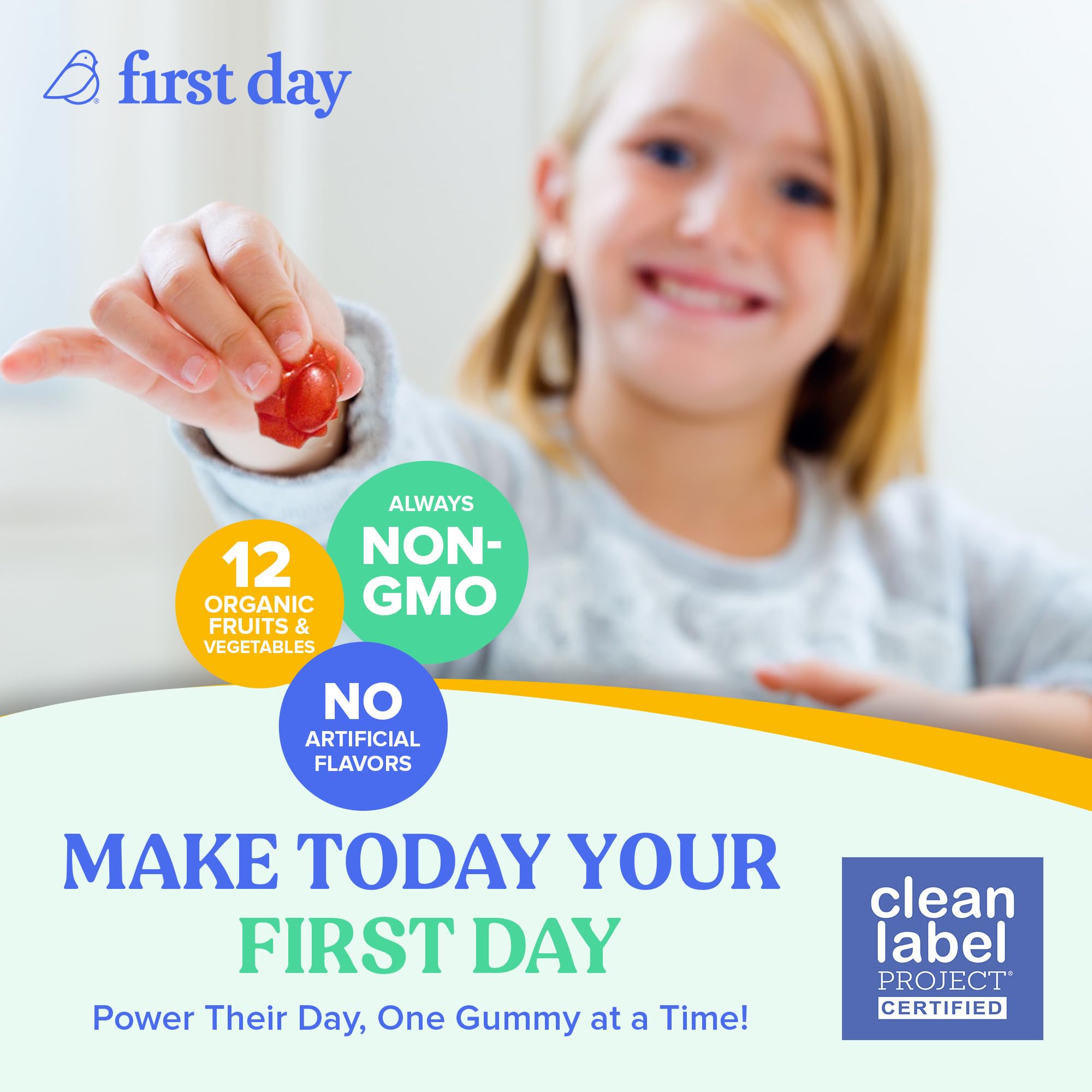 Organic fruits blend used in First Day Kids Multivitamin Gummies