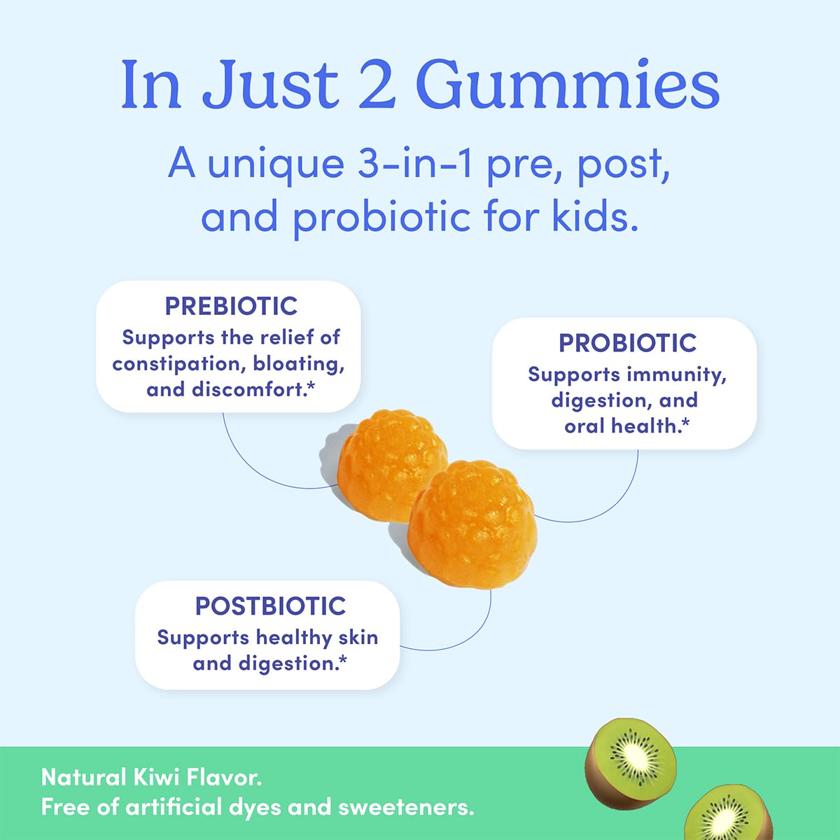 Probiotic gummies supporting immune health for kids