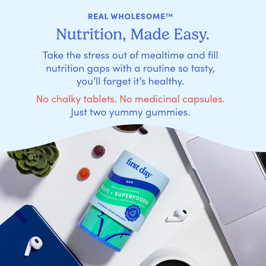 Healthy lifestyle with FIRST DAY Men’s Multivitamin gummies