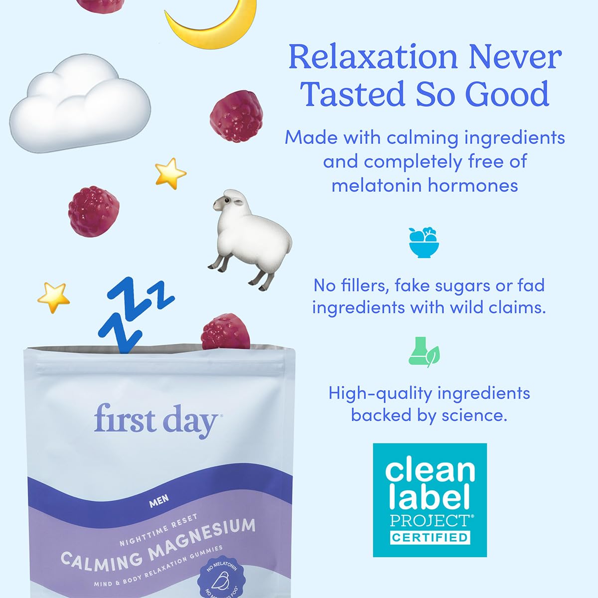 First Day Nighttime Reset dispensing scoop illustrating simple serving.