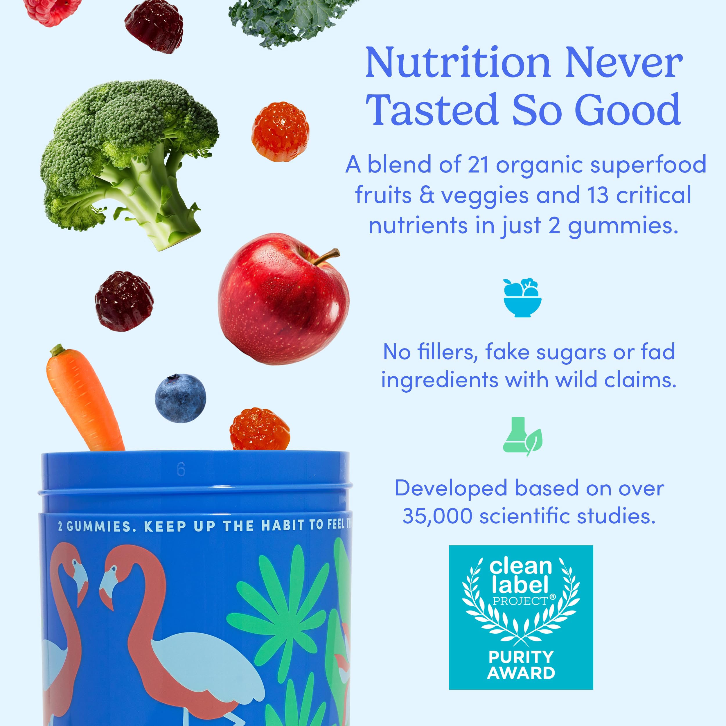 FIRST DAY packaging and label emphasize vegan gluten-free vitamins