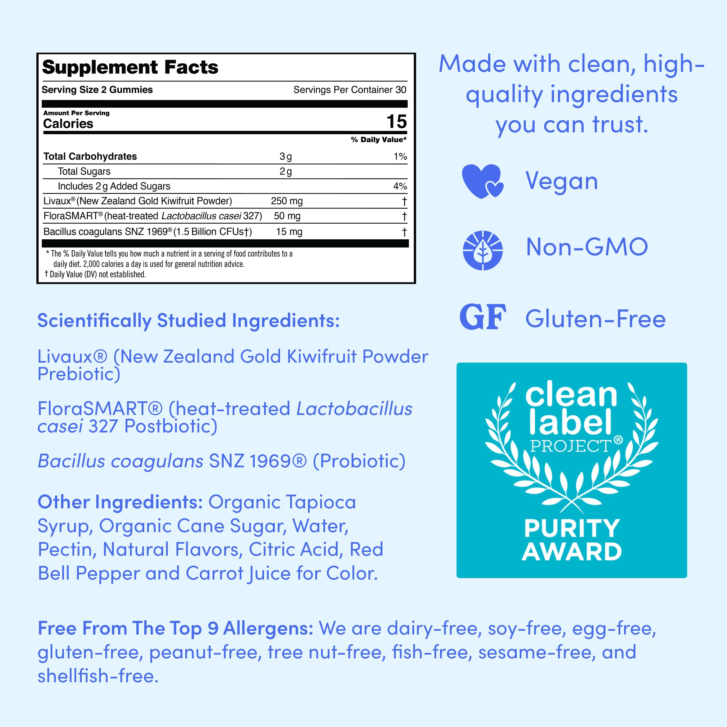 First Day Teens vegan-dairy-free-gummies convey allergen-conscious formula.
