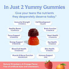 Close-up of the organic fruit and veggie blend ingredients