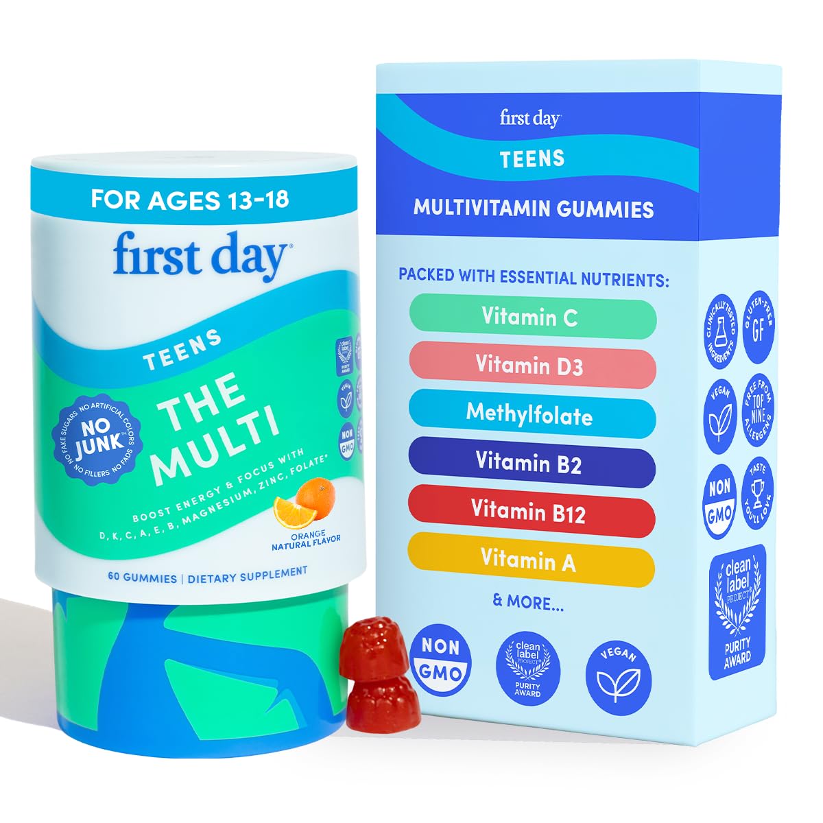 Packaging for First Day Teens vitamins