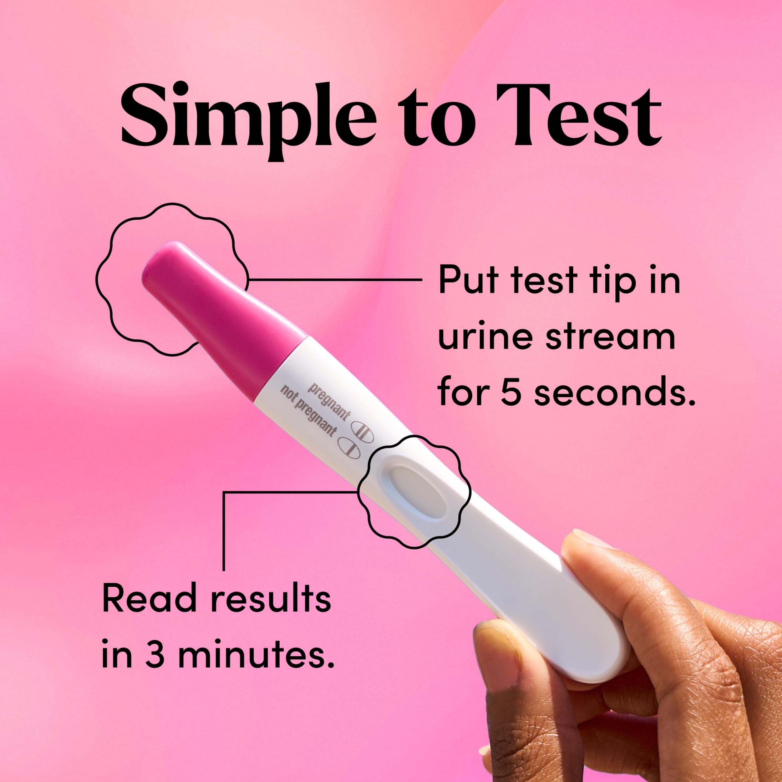 Results window showing two lines for pregnant on FIRST RESPONSE test