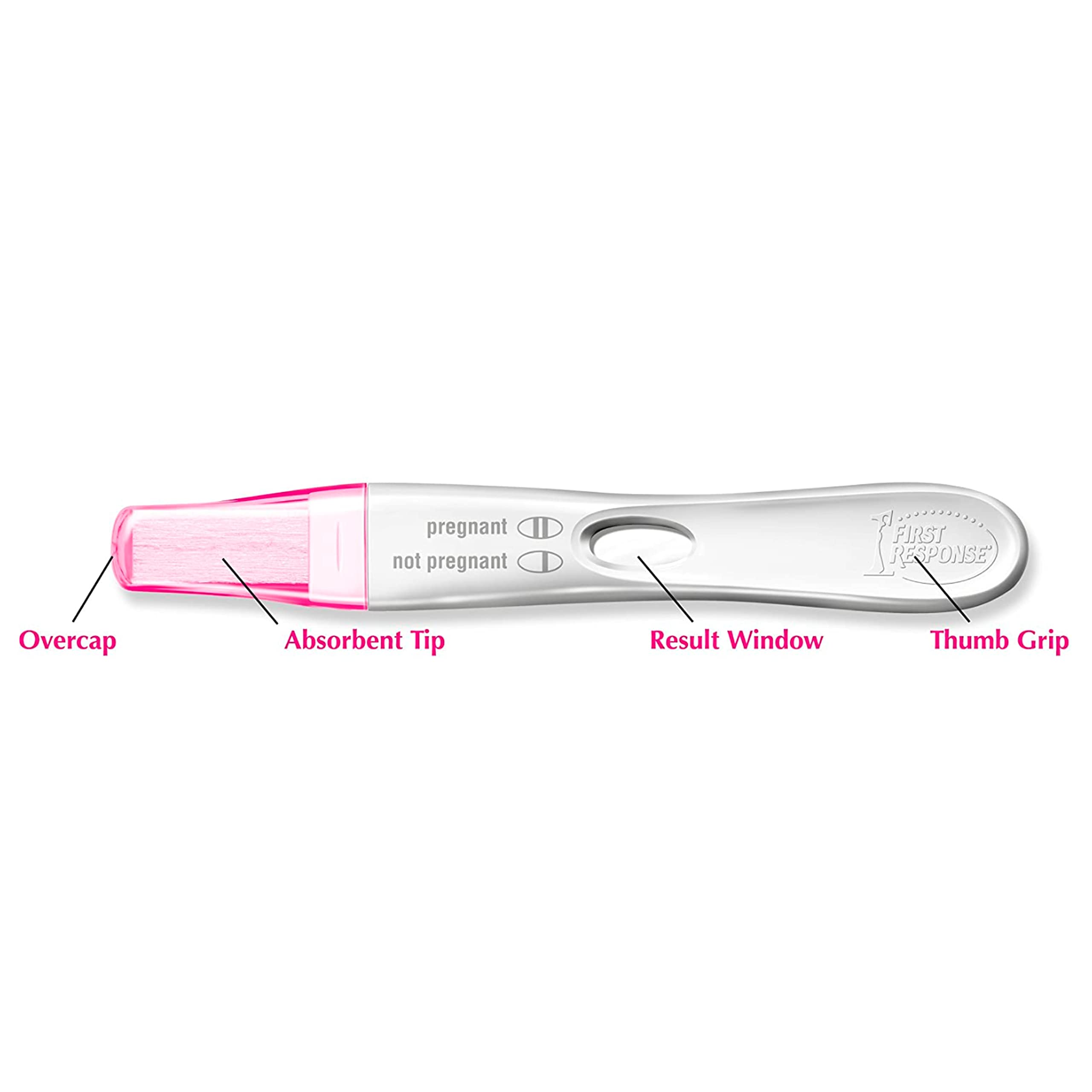 First Response test sticks with English and Spanish instructions