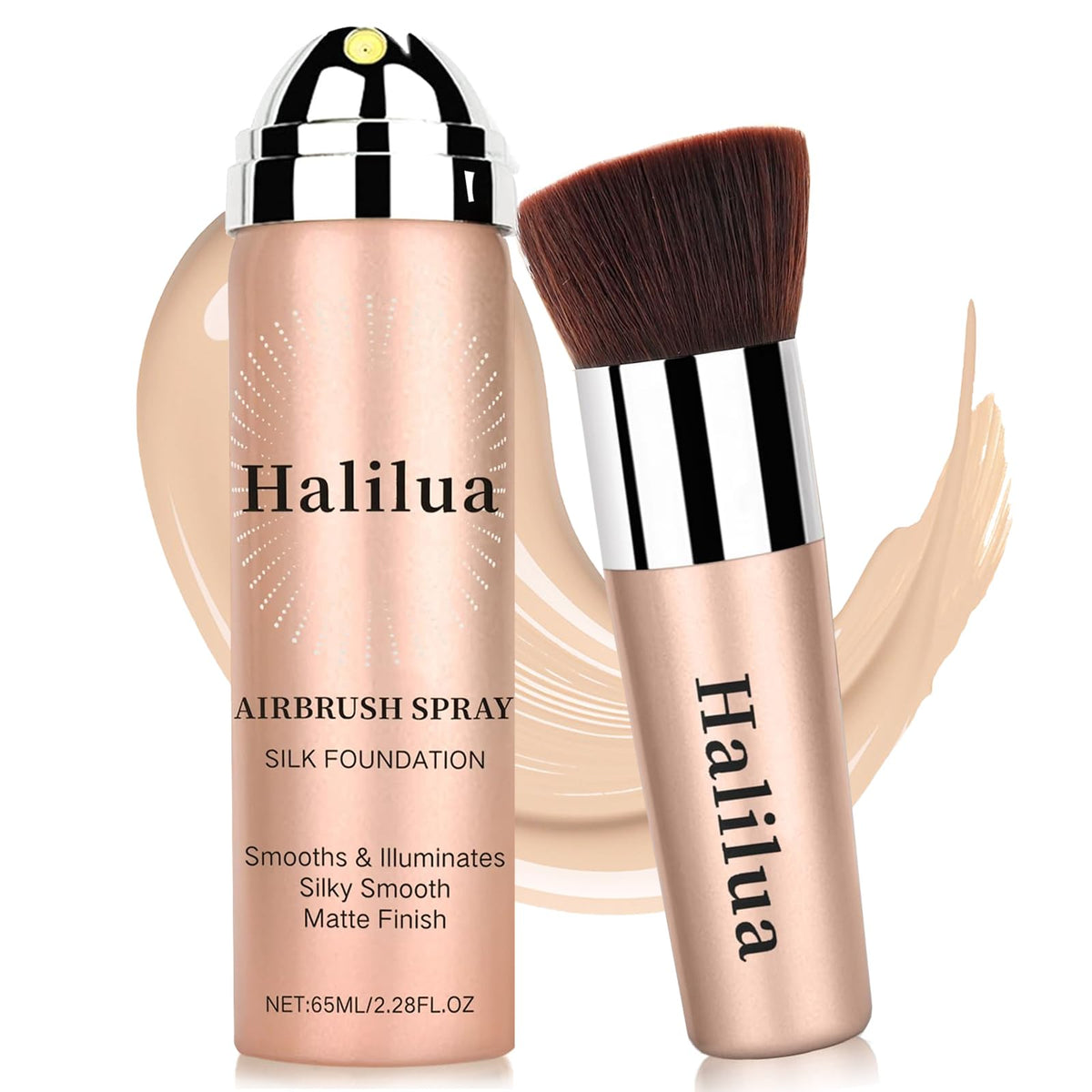 Firstfly airbrush foundation spray bottle with silky mist for even coverage.