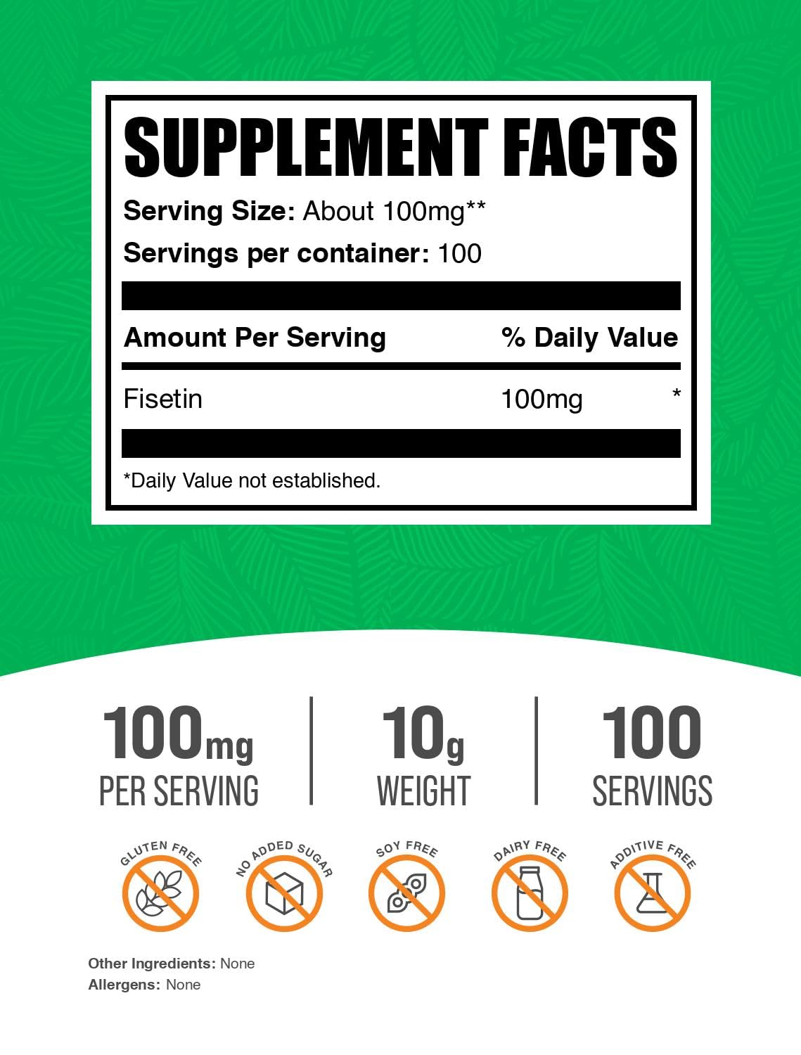 Fisetin powder ingredient and quality testing profile