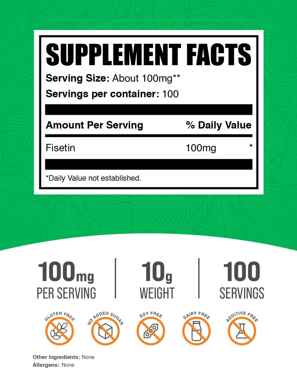 Fisetin powder ingredient and quality testing profile