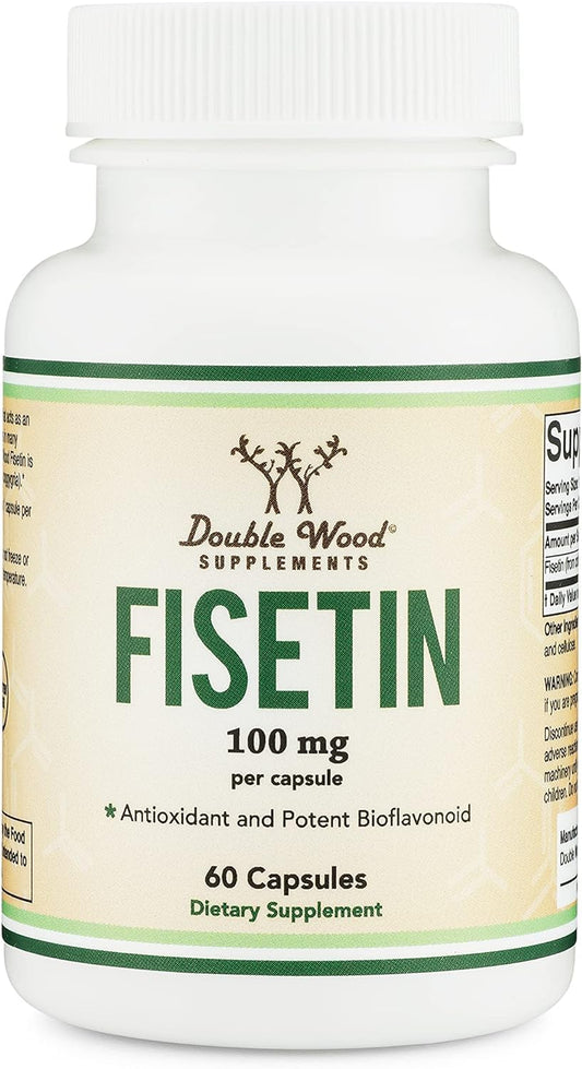 Double Wood Fisetin supplement bottle — 60 count