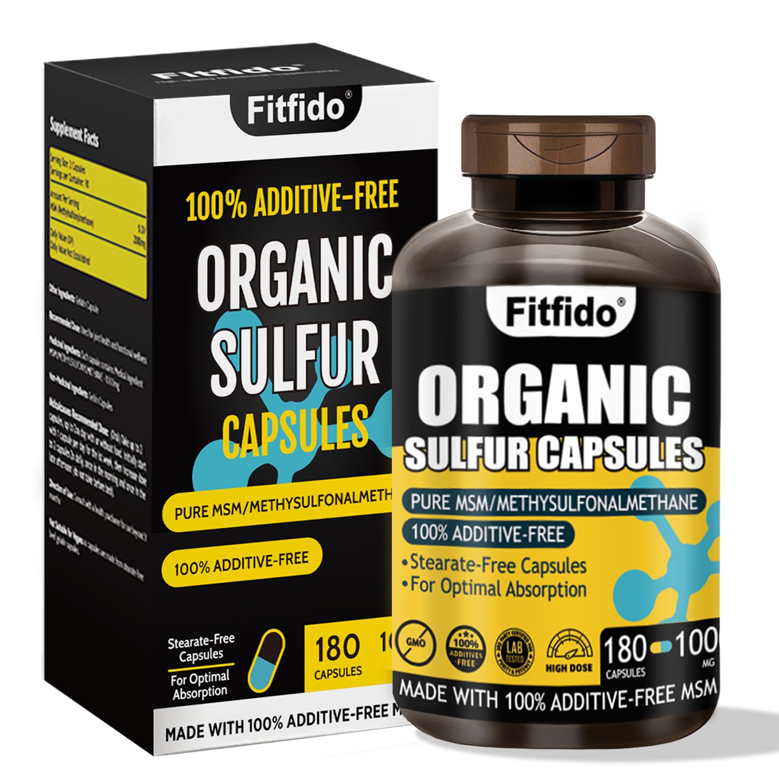 Front view of Fitfido MSM Capsules bottle