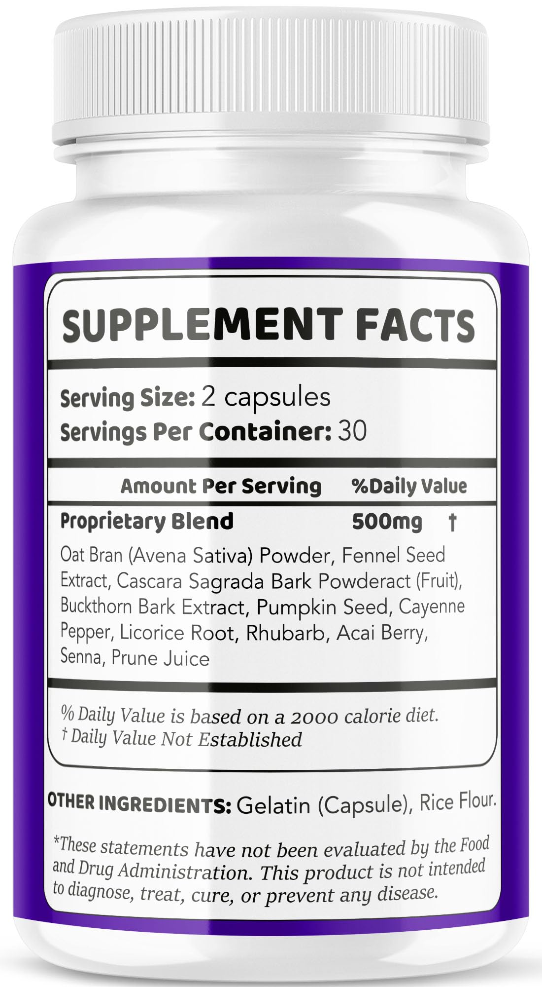 FitJaro supplement facts label