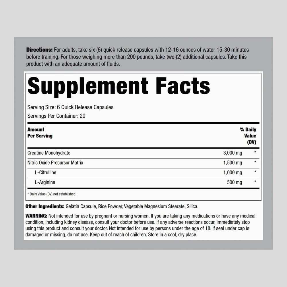 Fitness Labs Creatine Monohydrate Capsules side view pack 2